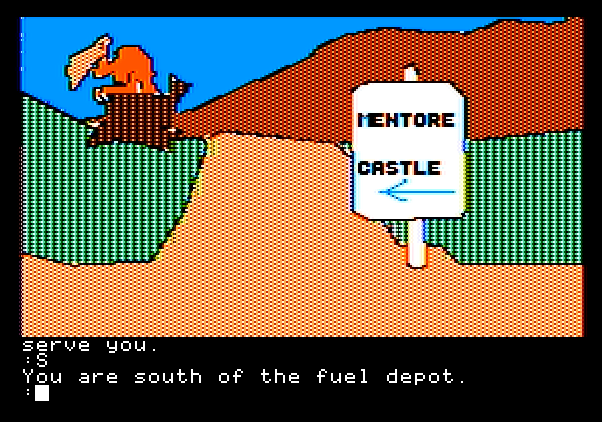 Tracer Sanction, The Apple II Screenshot: A castle, this way...