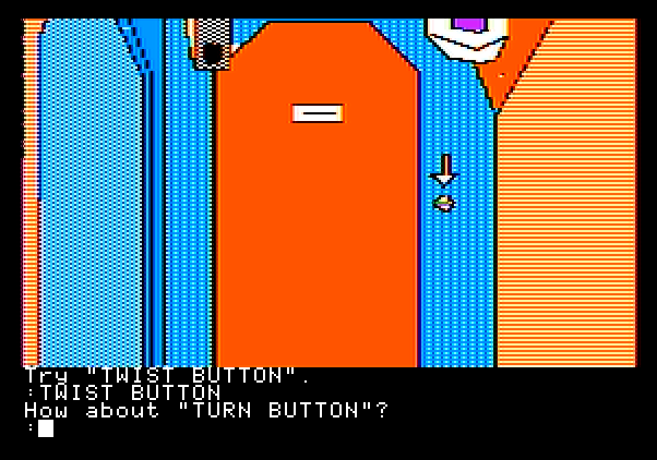 Tracer Sanction, The Apple II Screenshot: I need to do something with this button...but what?