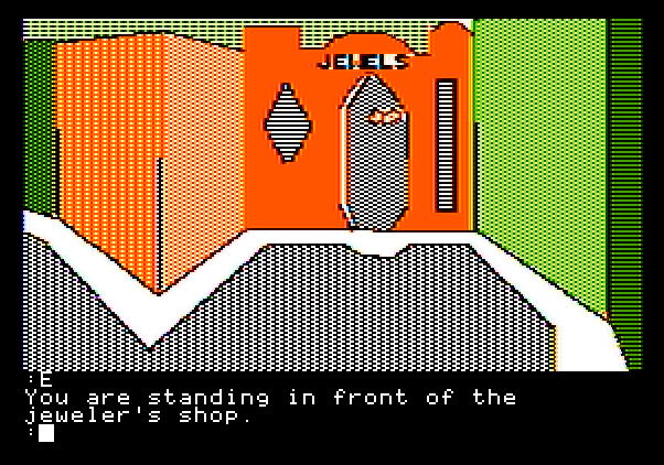 Tracer Sanction, The Apple II Screenshot: You'll need to visit the jewel shop a few times...