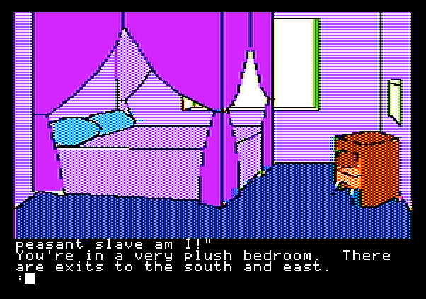 Tracer Sanction, The Apple II Screenshot: A very plush bedroom!