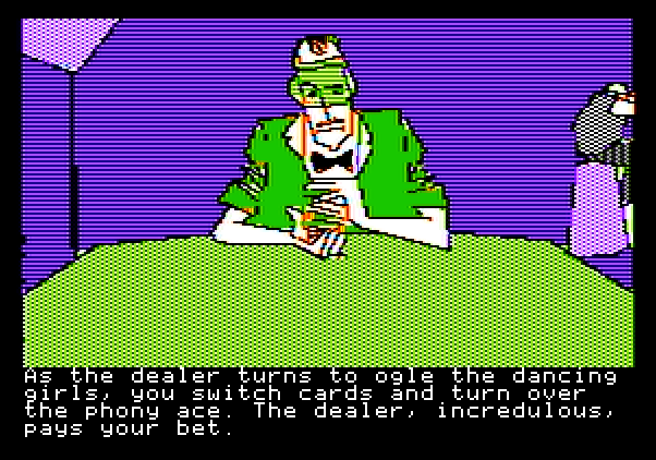 Tracer Sanction, The Apple II Screenshot: Cheating at cards...