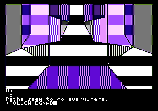 Tracer Sanction, The Apple II Screenshot: It's easy to get lost here...