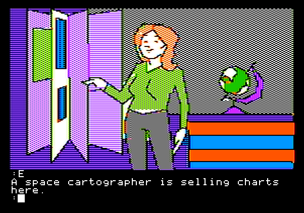Tracer Sanction, The Apple II Screenshot: Buying a chart is recommended.