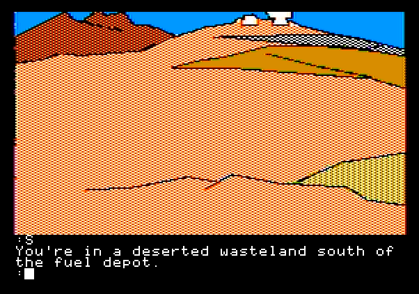 Tracer Sanction, The Apple II Screenshot: A deserted wasteland...