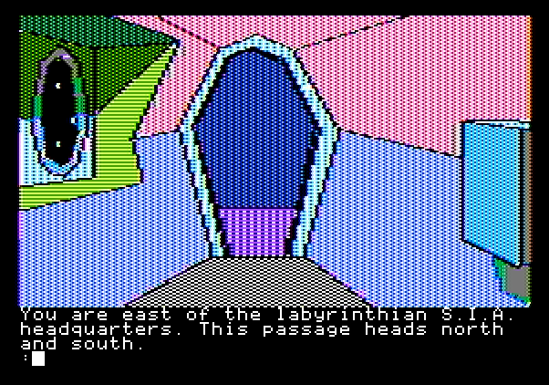 Tracer Sanction, The Apple II Screenshot: This place is rather labyrinthian.