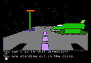 Tracer Sanction, The for Apple II - Your ship, parked on the docks.