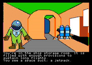 Tracer Sanction, The for Apple II - The storage room, with some useful items...