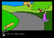 Tracer Sanction, The for Apple II - Walking through a park.
