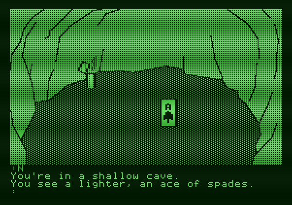 The Tracer Sanction Apple II Screenshot: An ace of spades? I might want that for later!