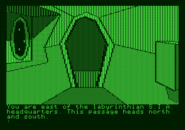 The Tracer Sanction Apple II Screenshot: This place is rather labyrinthian...