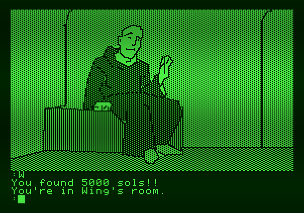 The Tracer Sanction Apple II Screenshot: I found Wing!