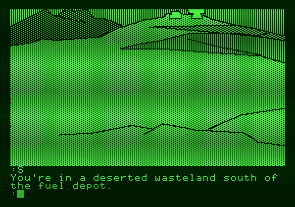 The Tracer Sanction Apple II Screenshot: A deserted wasteland...