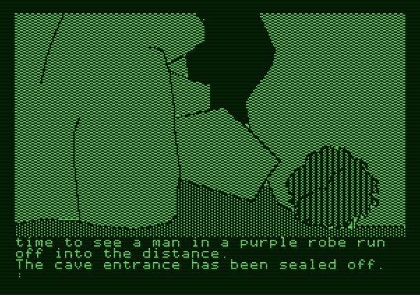 The Tracer Sanction Apple II Screenshot: A man runs off into the distance.
