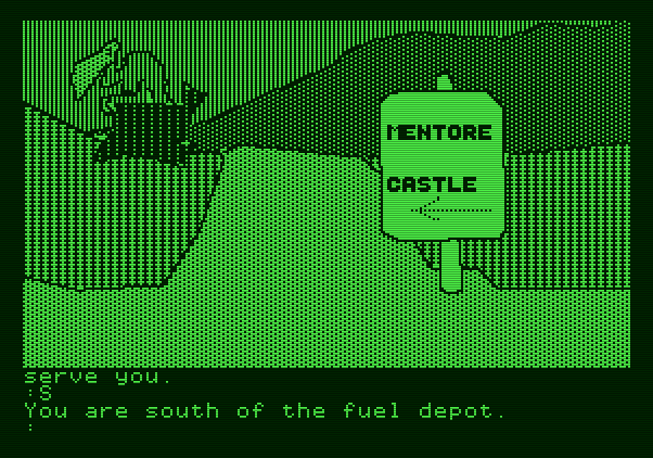 The Tracer Sanction Apple II Screenshot: Castle, this way...