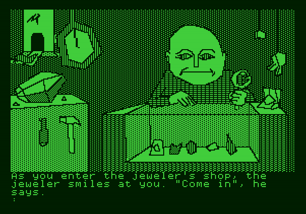 The Tracer Sanction Apple II Screenshot: Want to buy or sell anything?