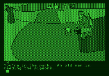 The Tracer Sanction for Apple II - An old man in a park...