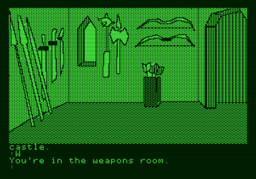 The Tracer Sanction for Apple II - The castle weapons room...