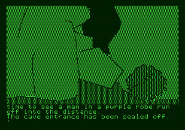 The Tracer Sanction for Apple II - A man runs off into the distance.