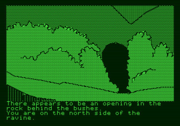 The Tracer Sanction for Apple II - Hmm, what's hiding behind these bushes?