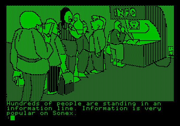 Tracer Sanction, The Apple II Screenshot: People like information here...