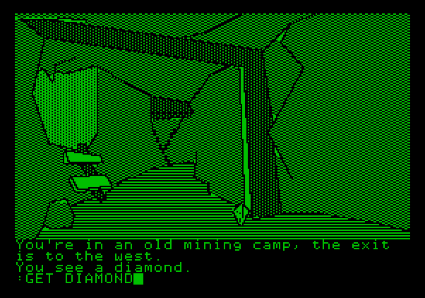 Tracer Sanction, The Apple II Screenshot: Neat, I found a diamond!