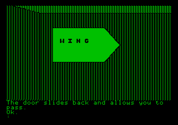 Tracer Sanction, The Apple II Screenshot: Looks like Wing is this way...