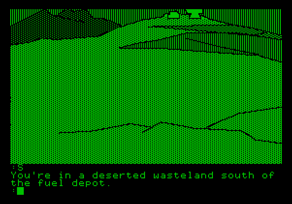 Tracer Sanction, The Apple II Screenshot: A deserted wasteland...