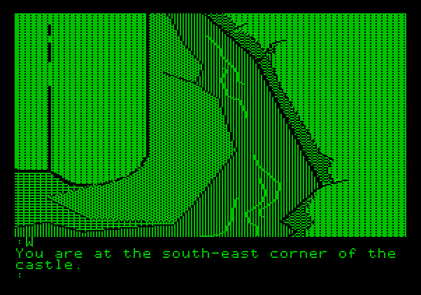 Tracer Sanction, The Apple II Screenshot: Not much here other than a moat.