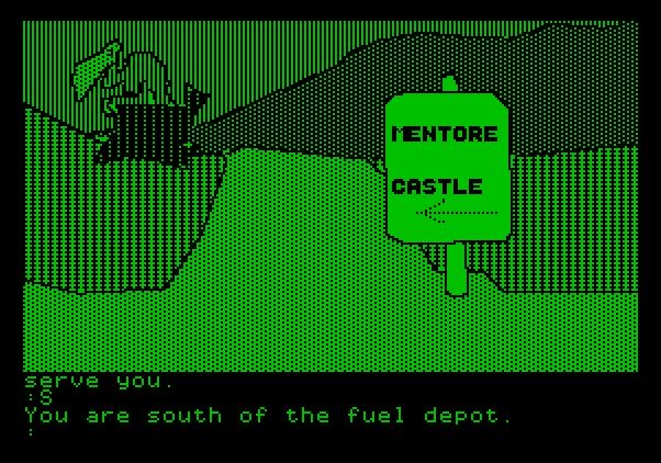 Tracer Sanction, The Apple II Screenshot: Castle, this way...