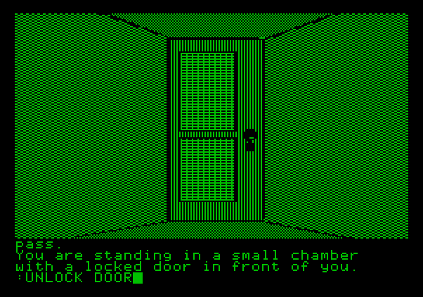 Tracer Sanction, The Apple II Screenshot: Should I open this door?