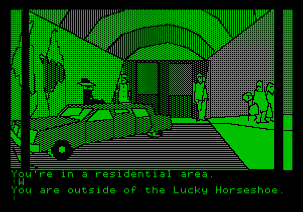 Tracer Sanction, The Apple II Screenshot: Outside a casino...