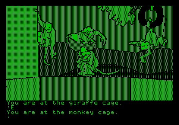 Tracer Sanction, The Apple II Screenshot: There are some monkeys here!