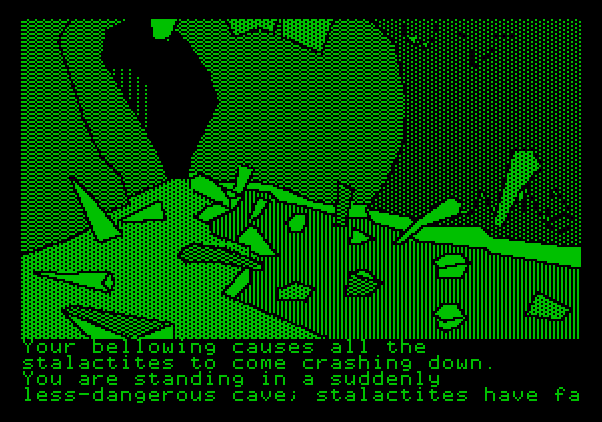 Tracer Sanction, The Apple II Screenshot: I made a mess of this cave.