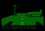 Tracer Sanction, The for Apple II - Your ship, parked on the docks...
