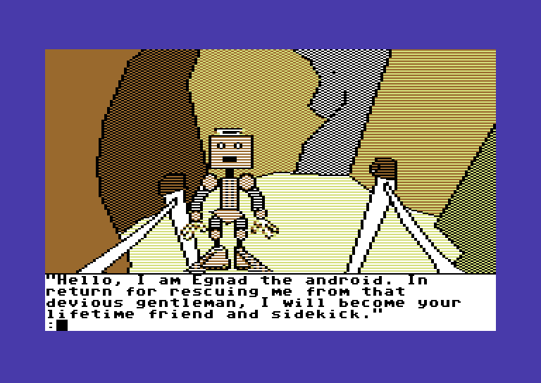 Tracer Sanction, The Commodore 64 Screenshot: I found an android!
