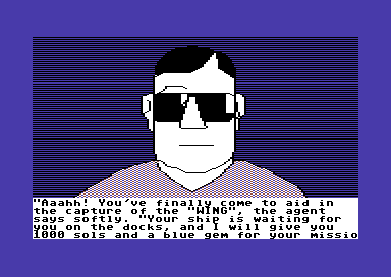 Tracer Sanction, The Commodore 64 Screenshot: Your mission, should you choose to accept it...