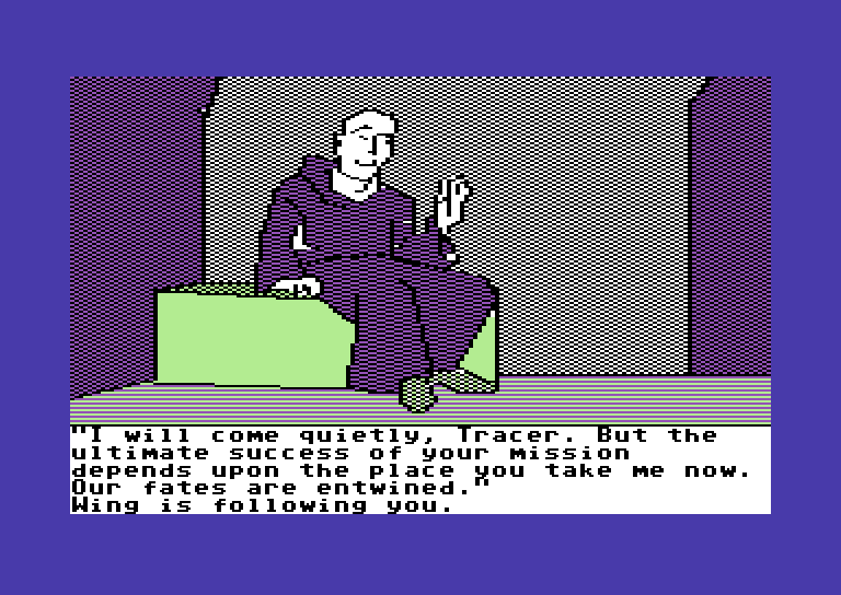 Tracer Sanction, The Commodore 64 Screenshot: I have found Wing!