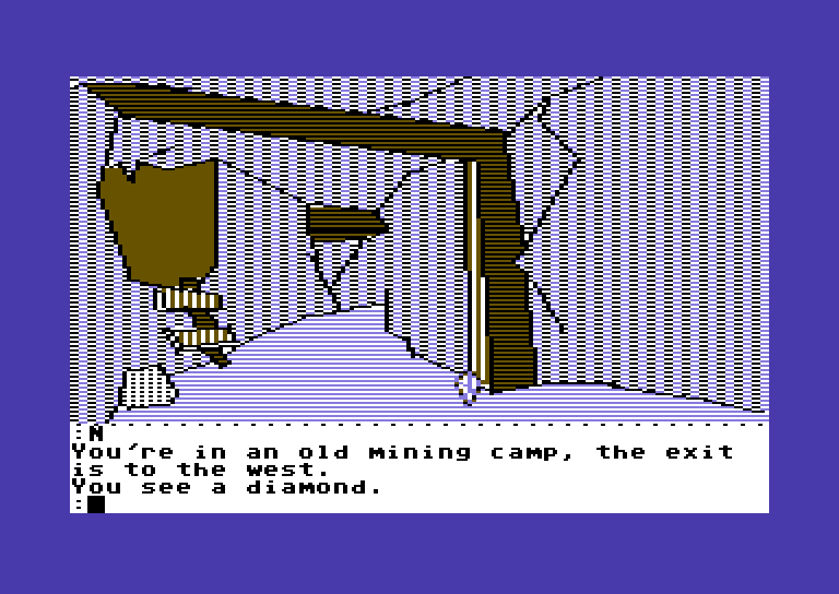 Tracer Sanction, The Commodore 64 Screenshot: A diamond? Now that could be useful!
