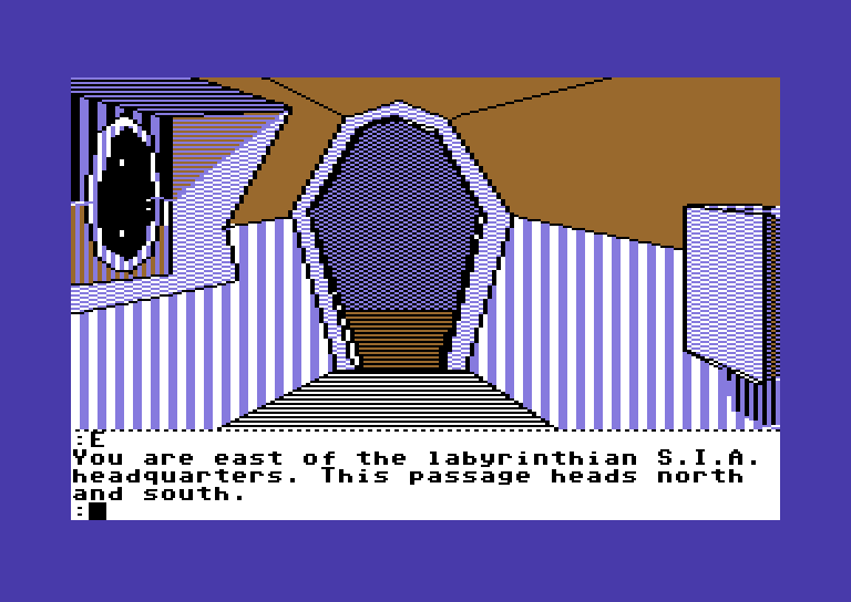 Tracer Sanction, The Commodore 64 Screenshot: This place can be rather labyrinthian.
