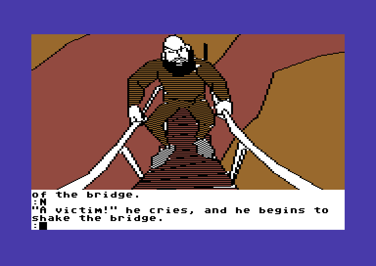 Tracer Sanction, The Commodore 64 Screenshot: The path north appears to be blocked.