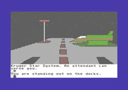 Tracer Sanction, The for Commodore 64 - Your ship, parked on a dock.