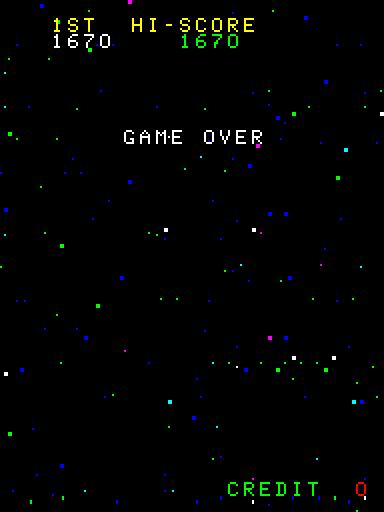Cosmic Alien Arcade Screenshot: Game over.