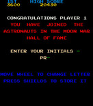 Moon War for Arcade - The high score table.
