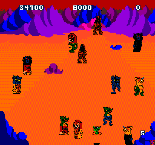 Wacko Arcade Screenshot: Now the game repeats, but with mutants right from the start!
