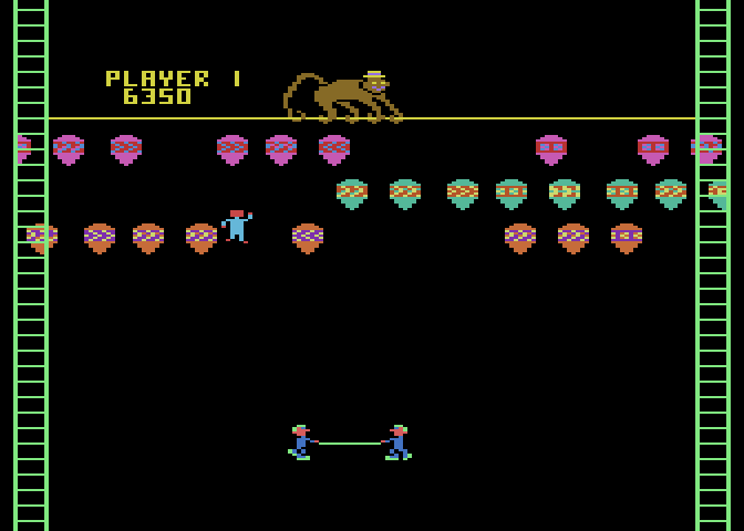Clowns and Balloons Atari 8-bit Screenshot: On to the next round.