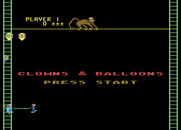 Clowns and Balloons for Atari 8-bit - Title screen.