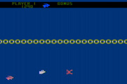 Pacific Coast Highway for Atari 8-bit - Oops, I fell into the water...I boat comes to the rescue...
