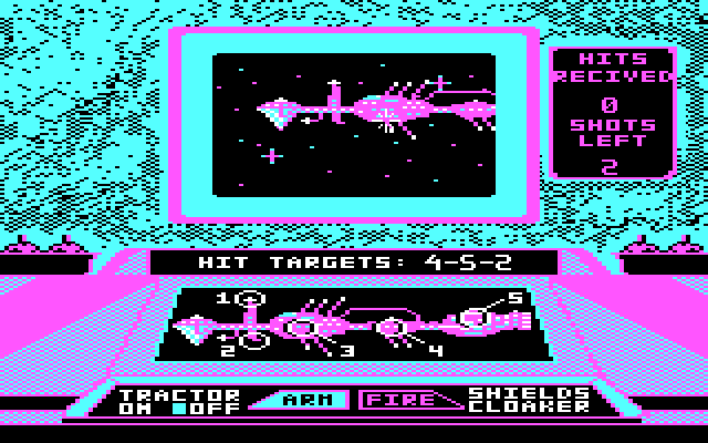 Aliants: The Desperate Battle For Earth! IBM PC/Compatibles Screenshot: Attacking a ship in the simulator.