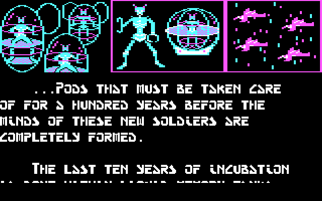 Aliants: The Desperate Battle For Earth! IBM PC/Compatibles Screenshot: Some more game information scrolls by...