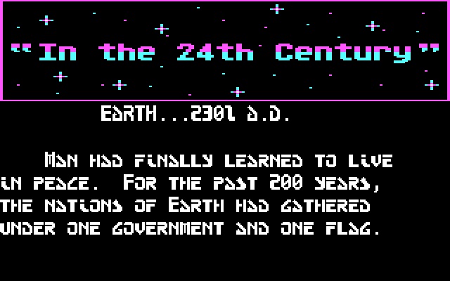 Aliants: The Desperate Battle For Earth! IBM PC/Compatibles Screenshot: The story so far...